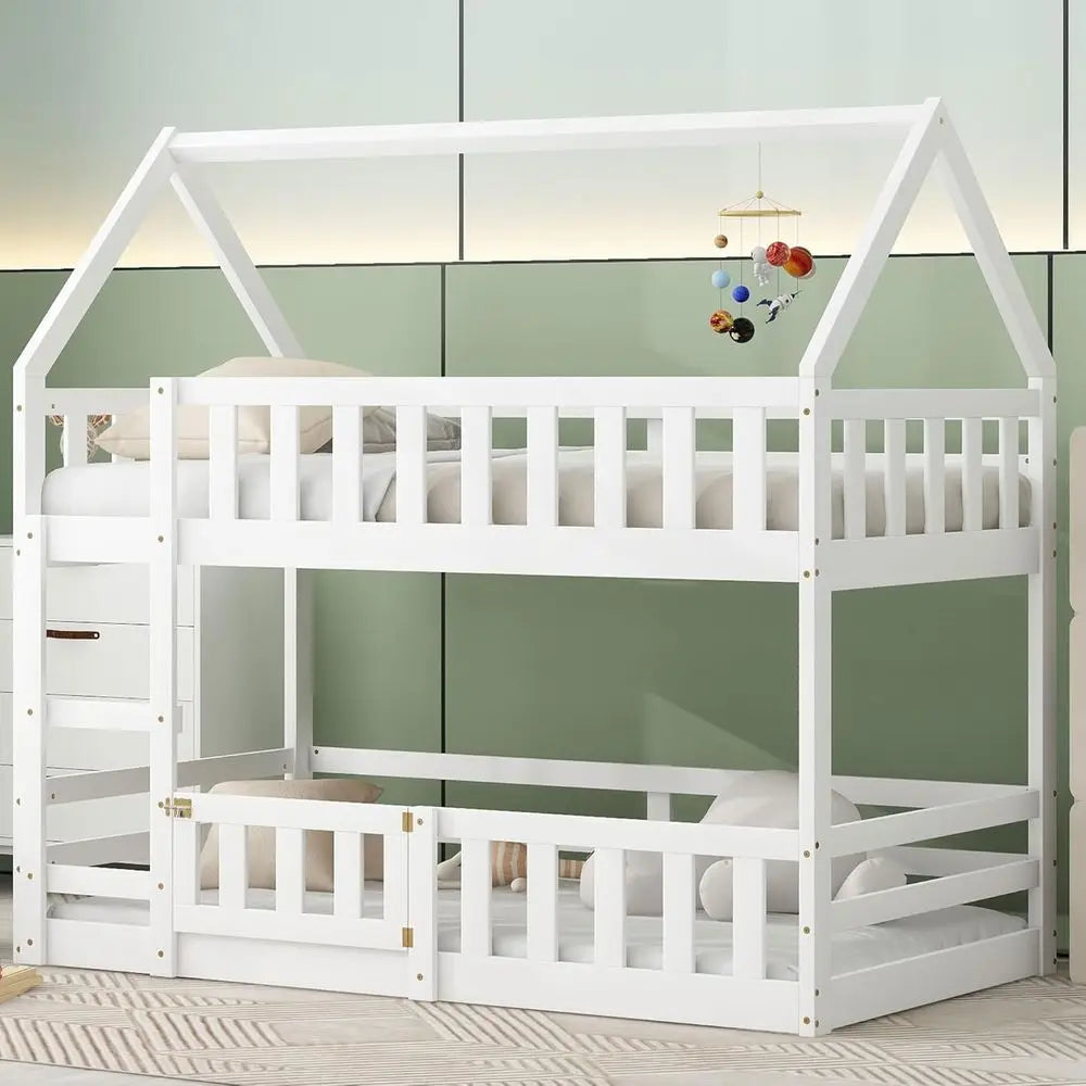 Twin Over Twin Bunk Bed with Stairs