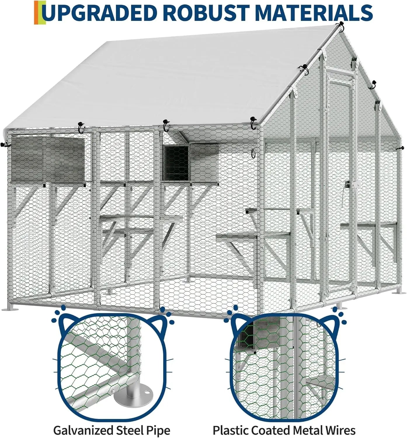 Extra Large Walk in Catio Enclosure with Roof