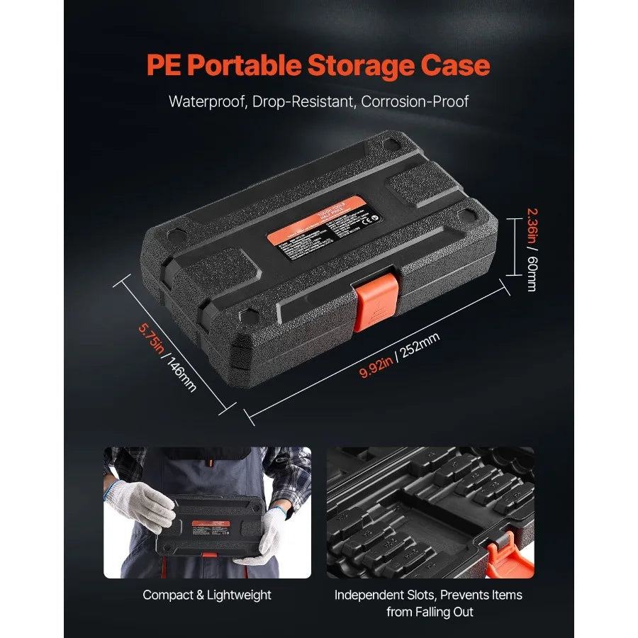 18-Piece Extra Long Hex Bit Socket Set, 3/8-Inch Drive, Metric /SAE