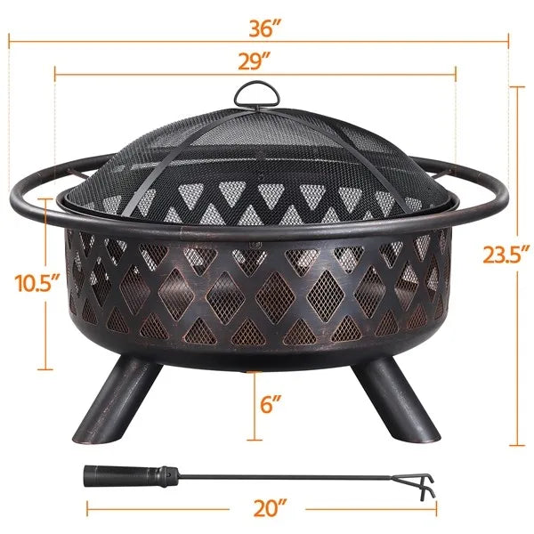 36'' Wood Burning Fire Pit