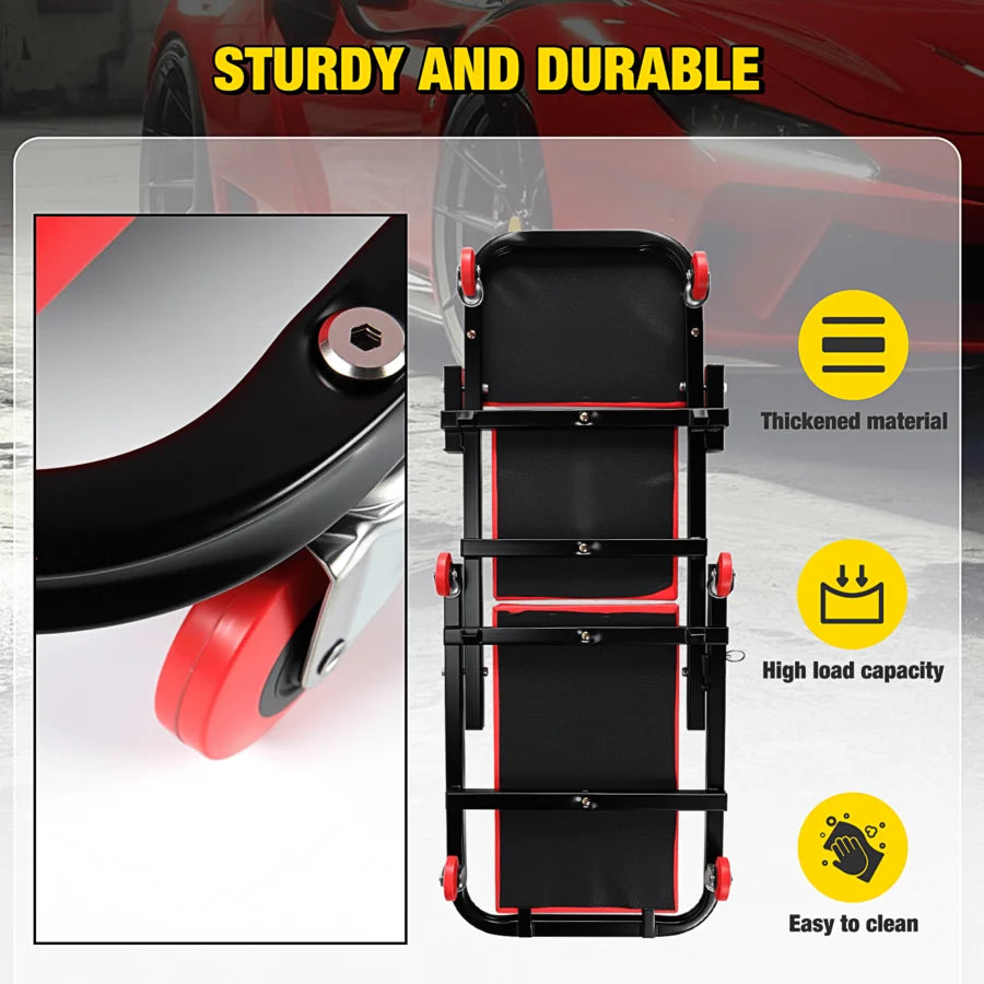 2-In-1 Folding Rolling Mechanic Seat