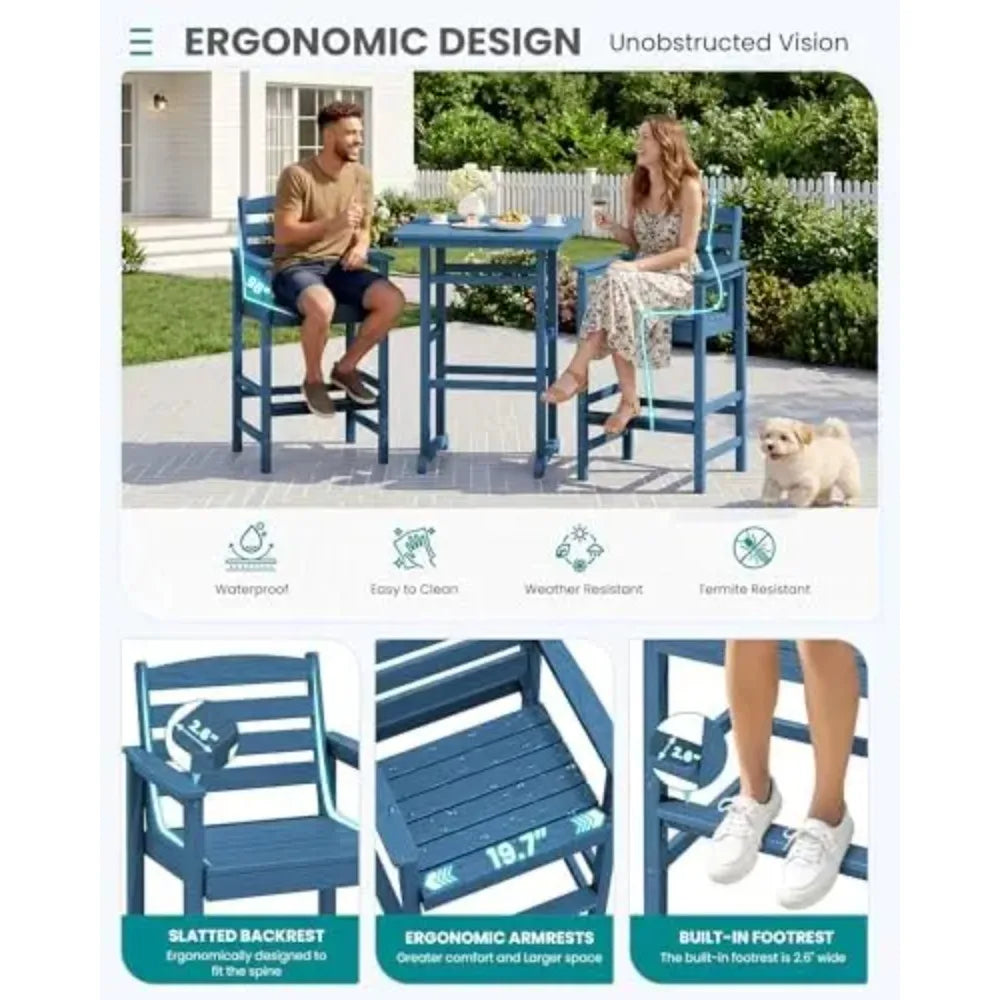 Adirondack Chairs and Bar Table Set