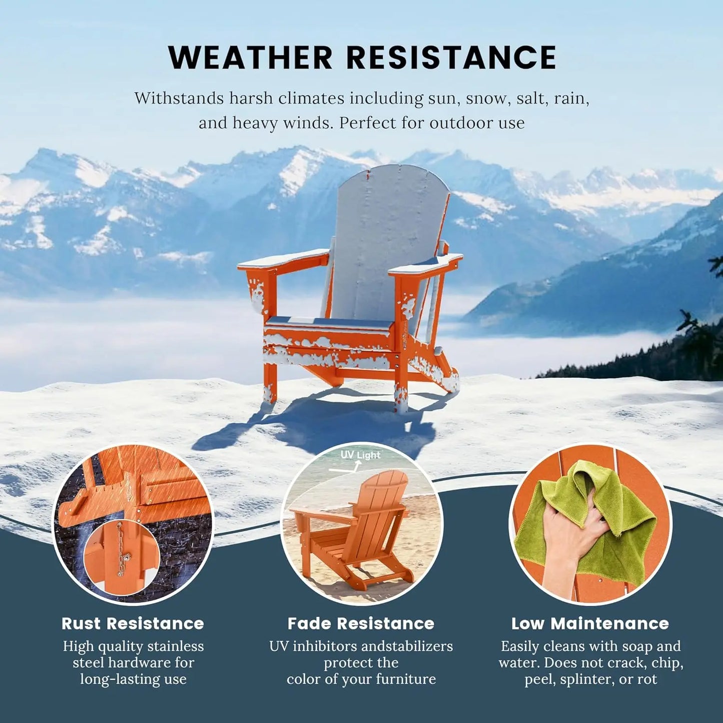 Folding Poly Adirondack Chair (Set of 4)