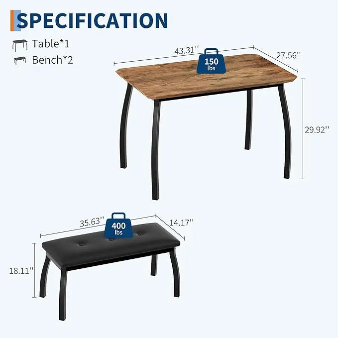 Kitchen Table 3-Piece/Set