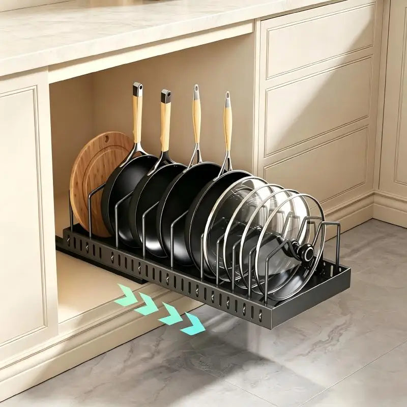 pots, bowls, and lids storage rack