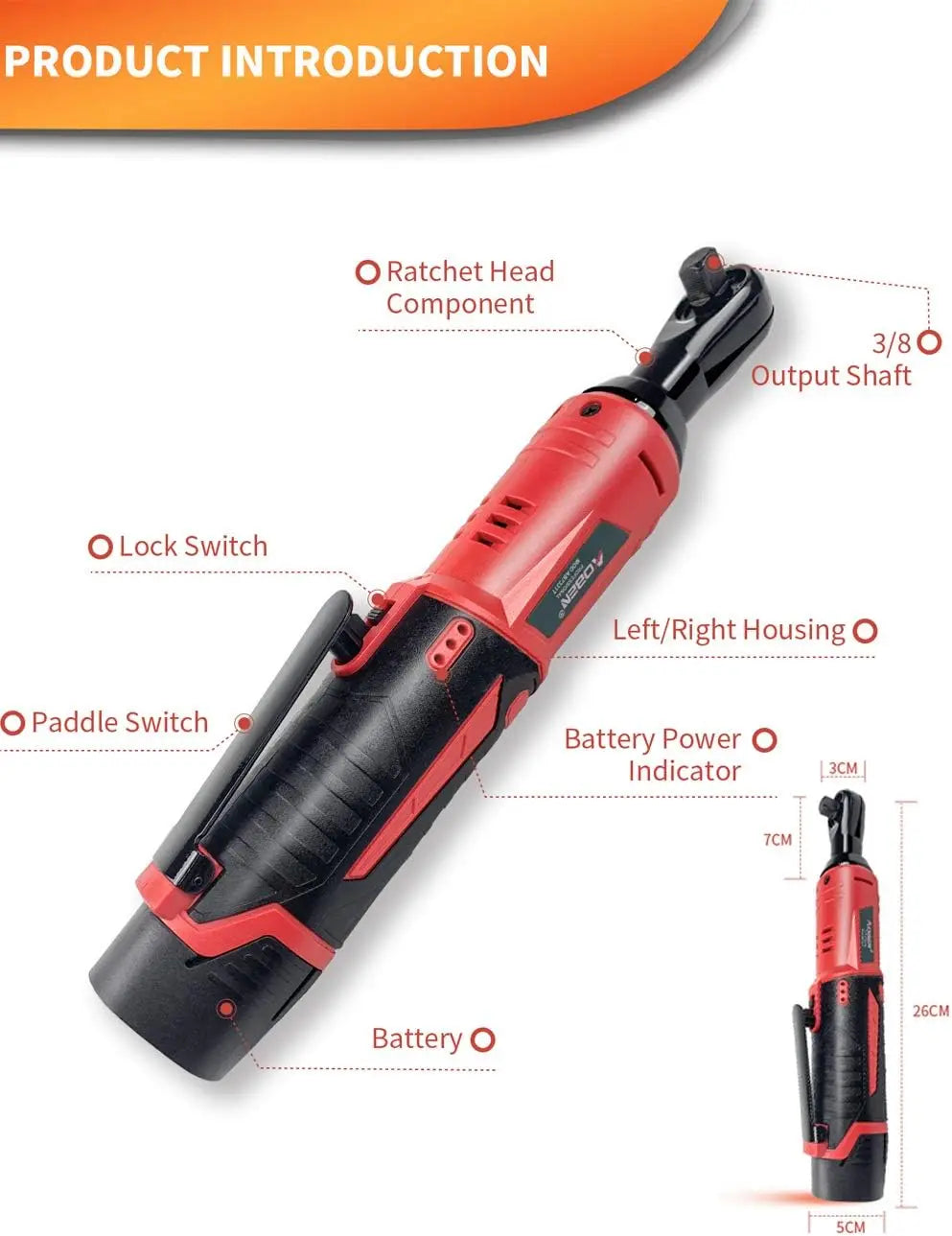 Cordless Ratchet Wrench Set, 3/8"