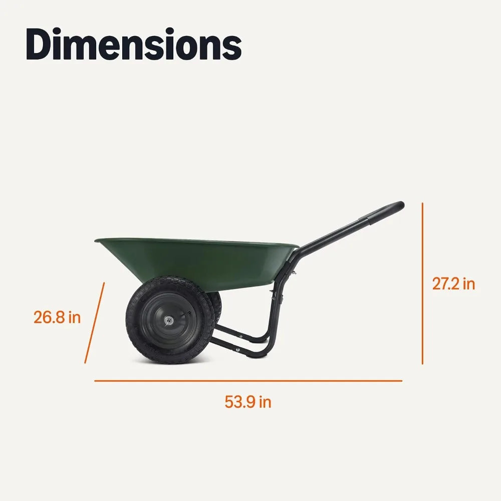 Heavy Duty Garden Wheelbarrow, 330 lbs Capacity