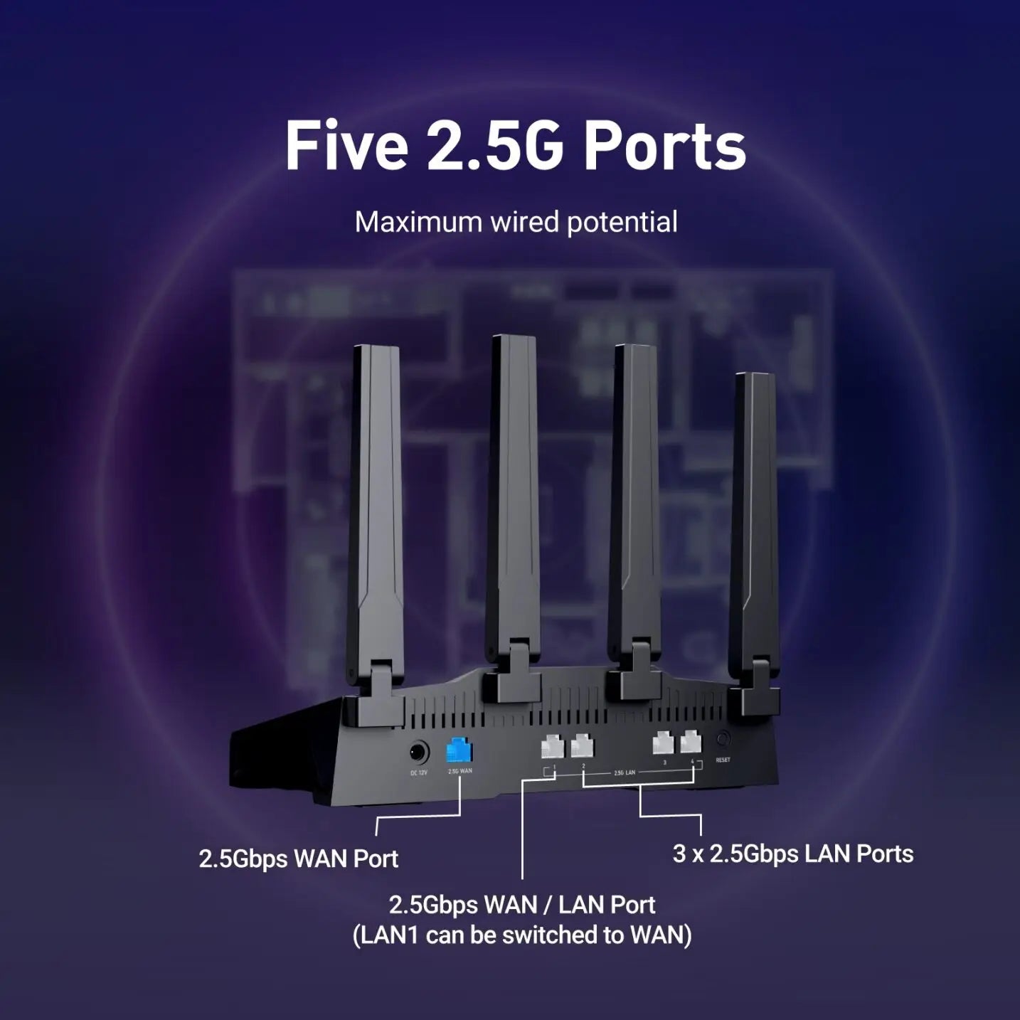 Tri-Band WiFi 7 Router VPN Compatible with Fiber Optic Modem