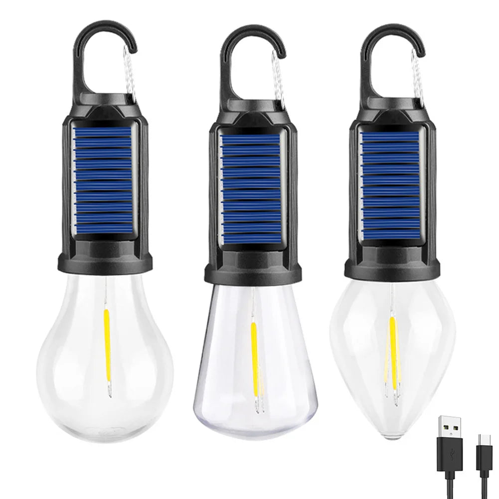 Solar Powered LED Camping Lamp with Hook