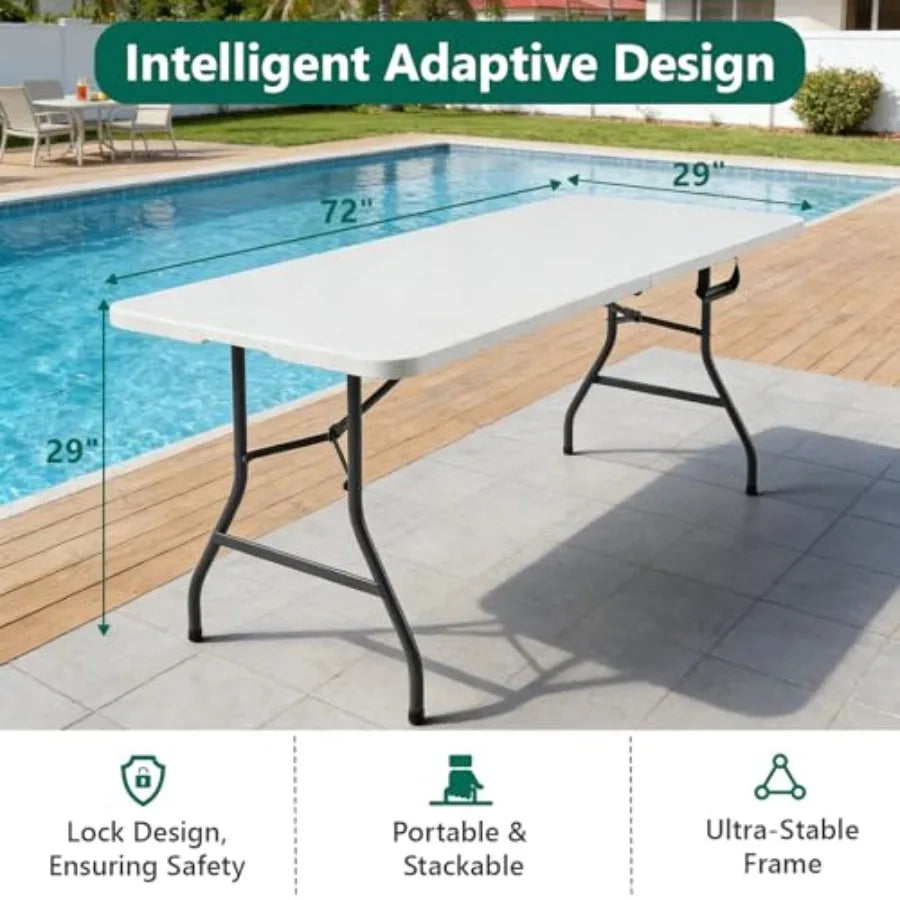 2 Pack Folding Table 6ft