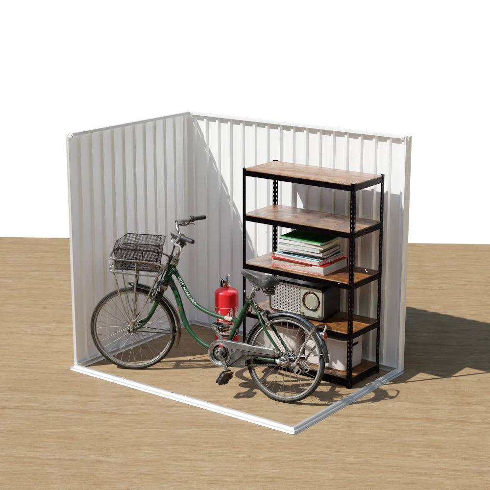 6x4 FT Brown Metal Garden Storage Shed