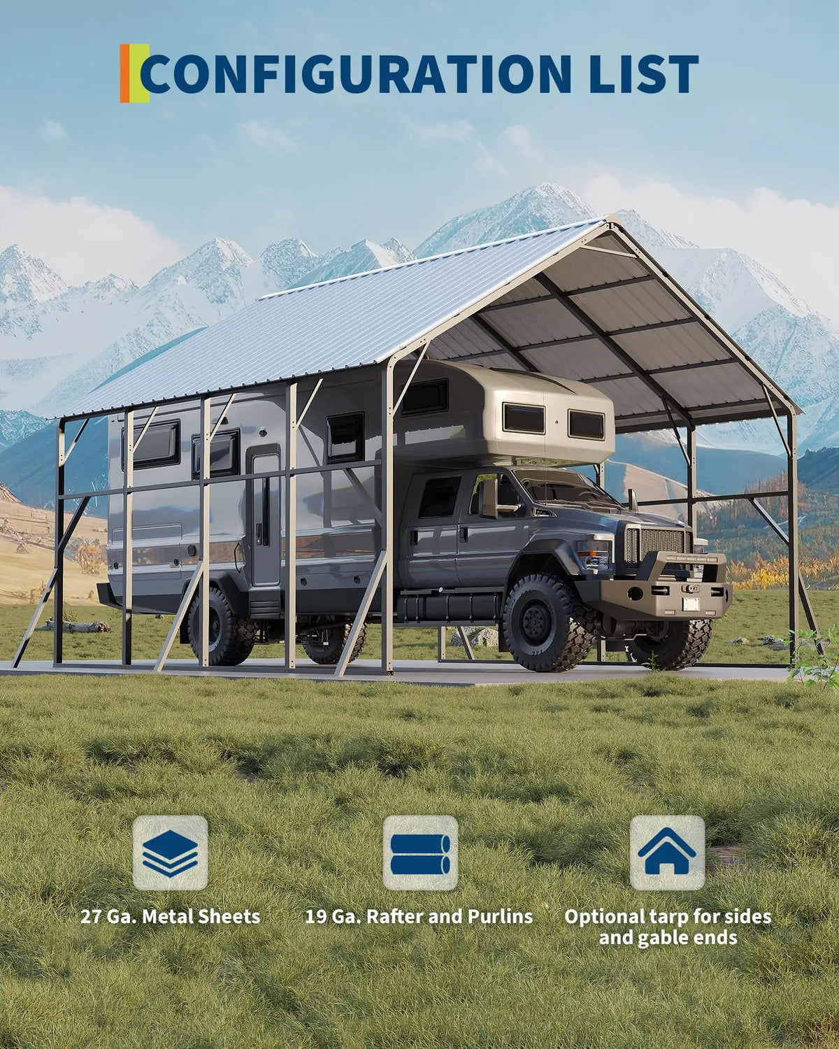 20x20 ft Metal Carport