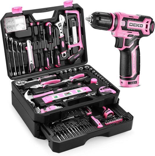 Home Mechanic Toolbox with 12V Cordless Drill