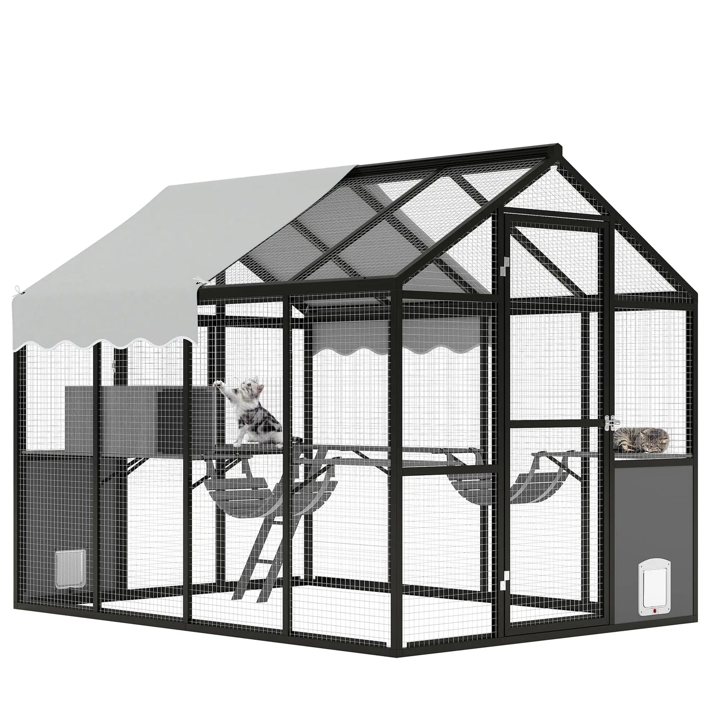 Aluminum Outdoor Catio Enclosure For Multiple Cats