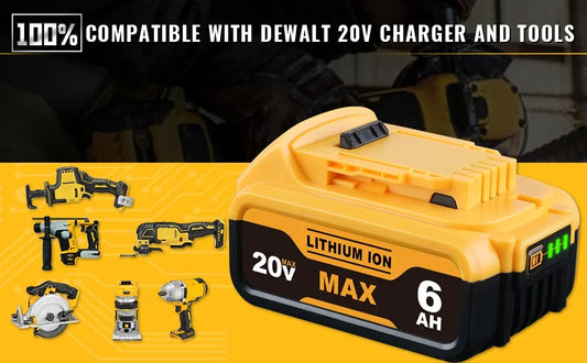 20V MAX Battery and Charger replacement for DeWalt Battery