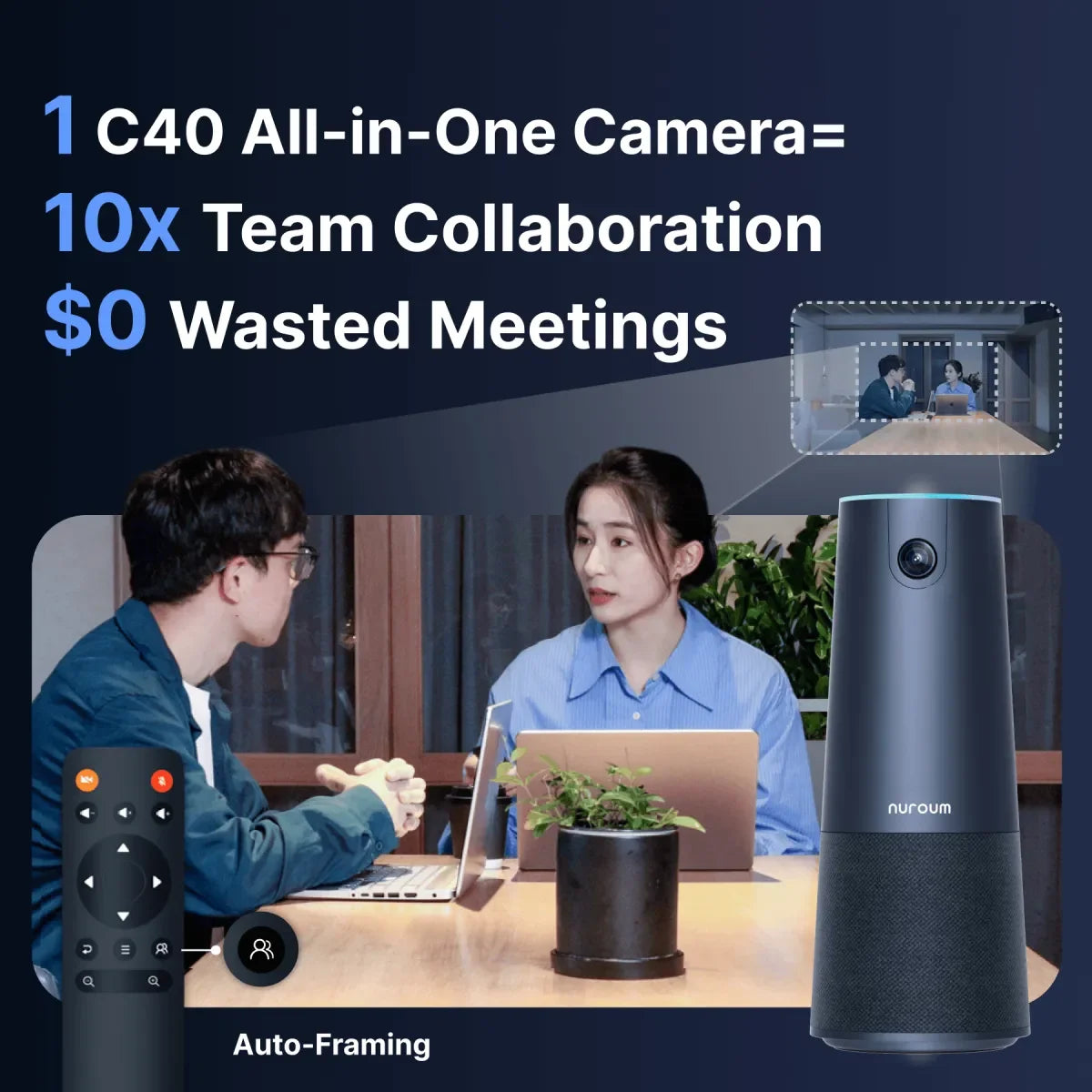 2K Video Conference Webcam with Microphone and Speaker