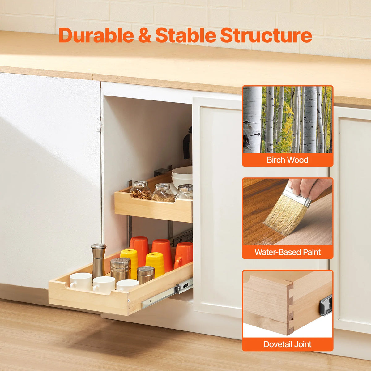 2 Tier Pull Out Cabinet Organizer
