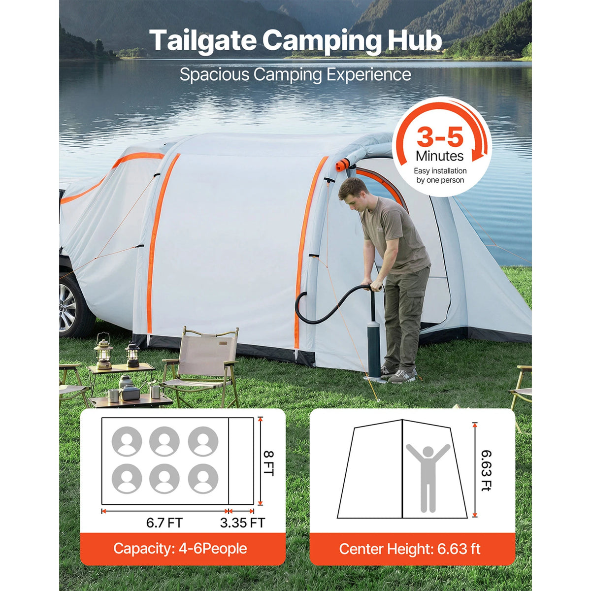Inflatable SUV Tent with Awning