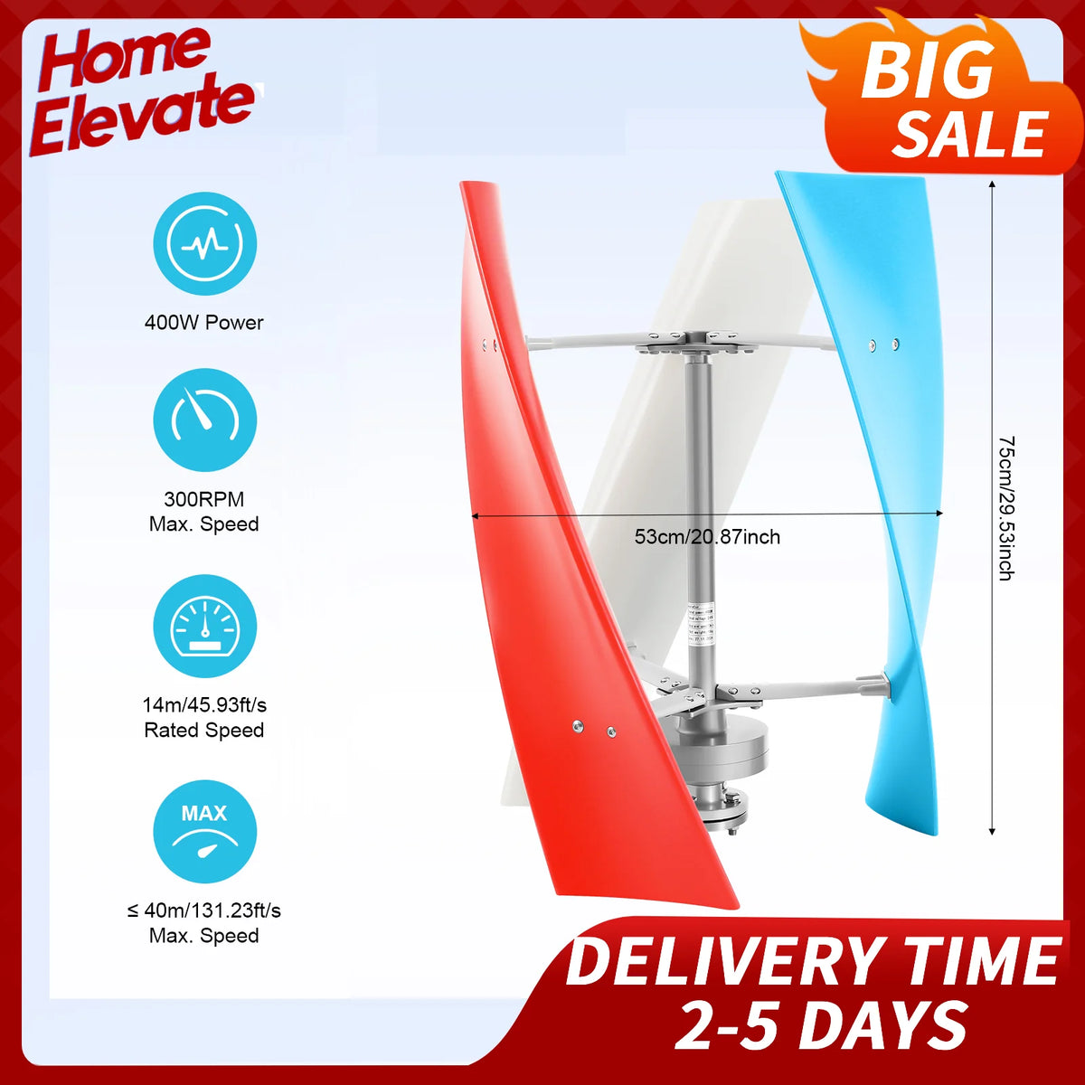 24V 400W Wind Turbine Generator Kit