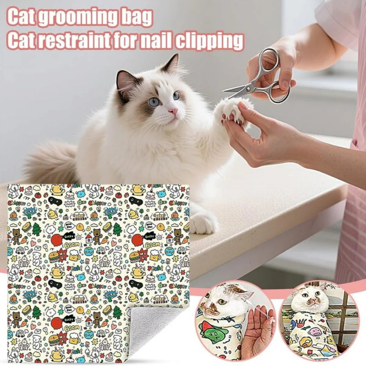 Cat Grooming Wrap Anti Bite Anti Scratch