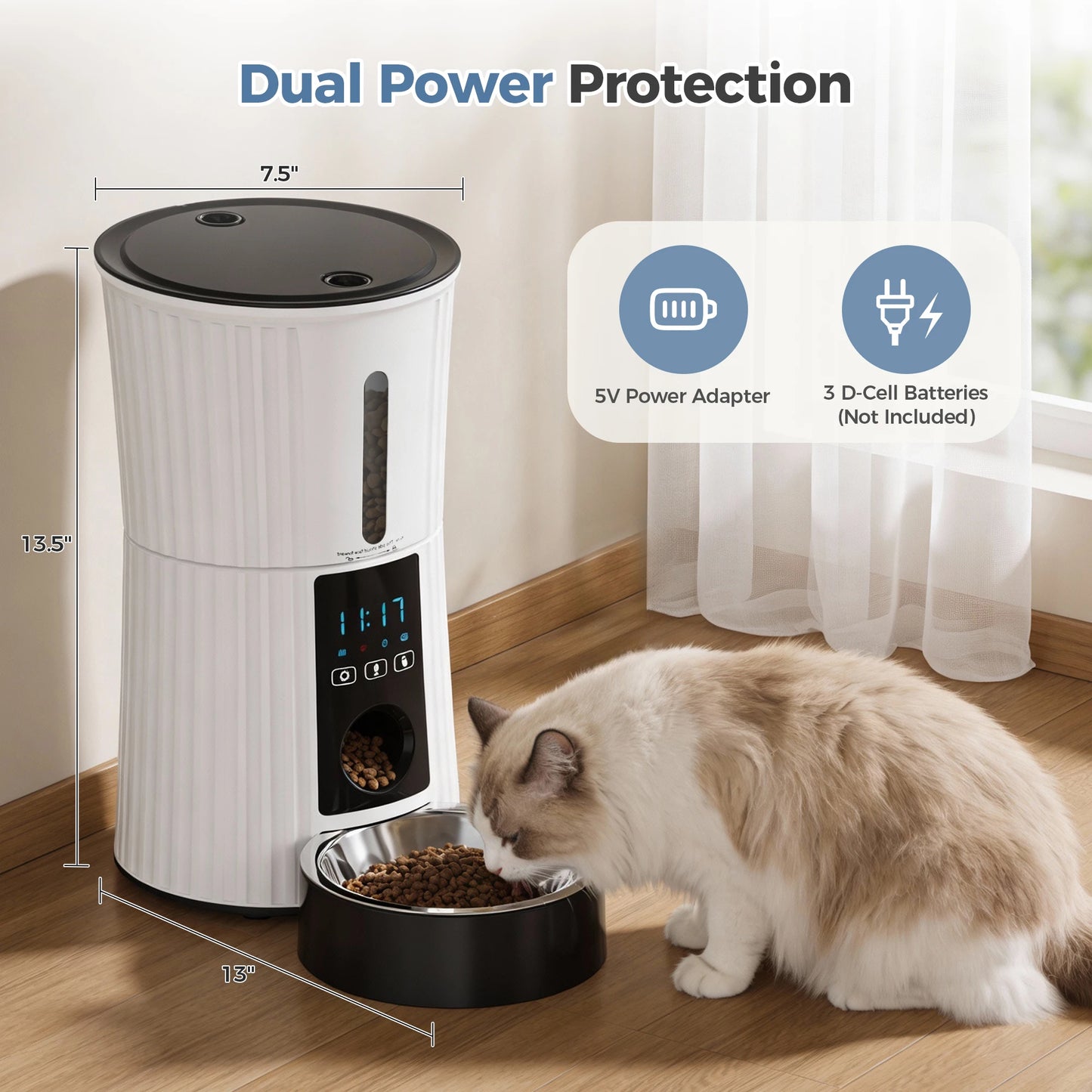 4L Automatic Cat Feeder WiFi Timed