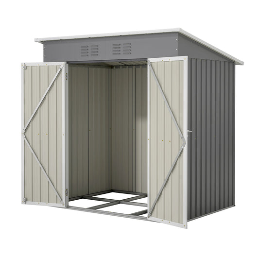 6x4 Ft  Metal Outdoor Storage Shed  with Floor Frame