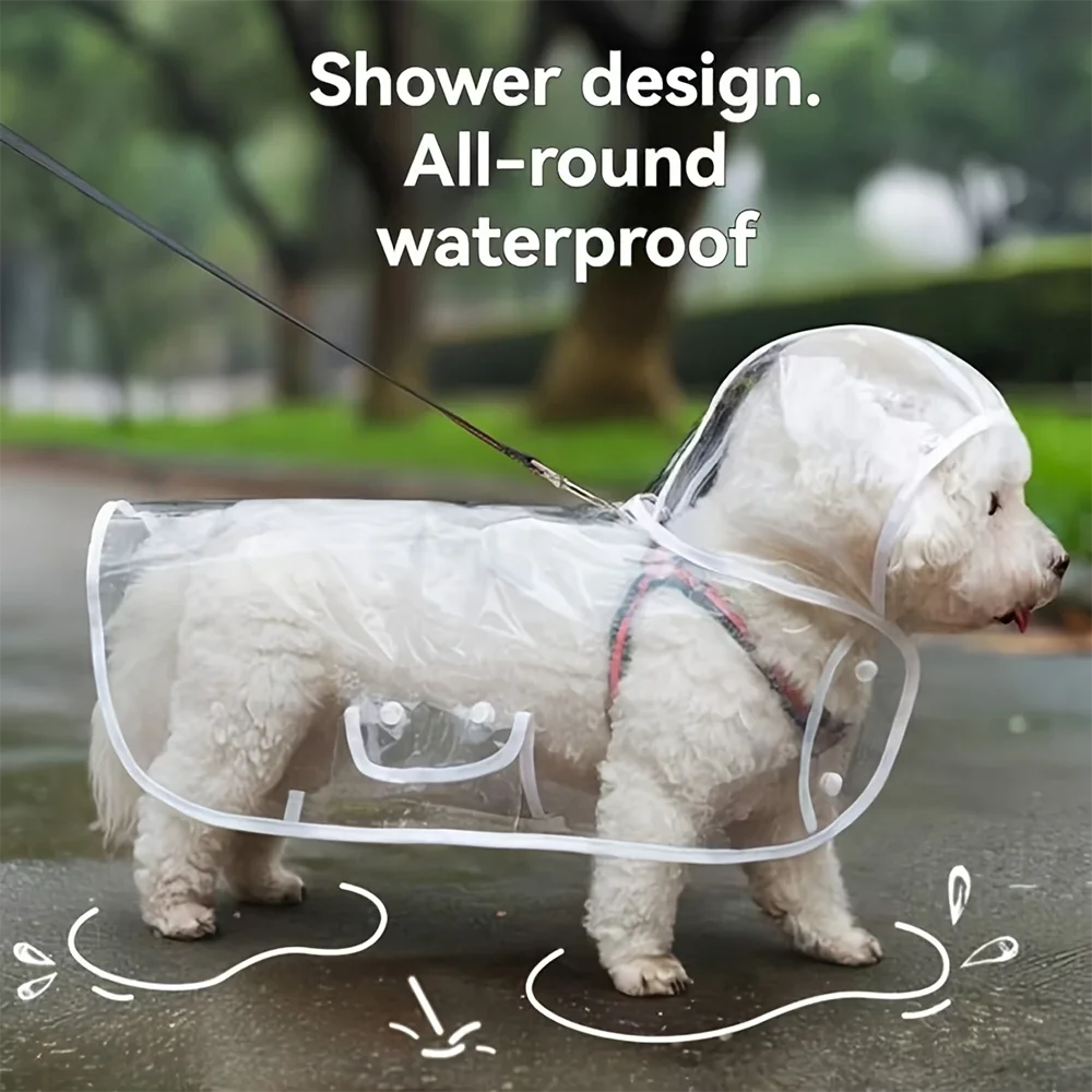 Transparent Waterproof Dog Raincoat