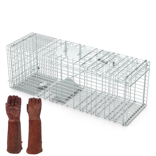 Live animal cage trap with Gloves