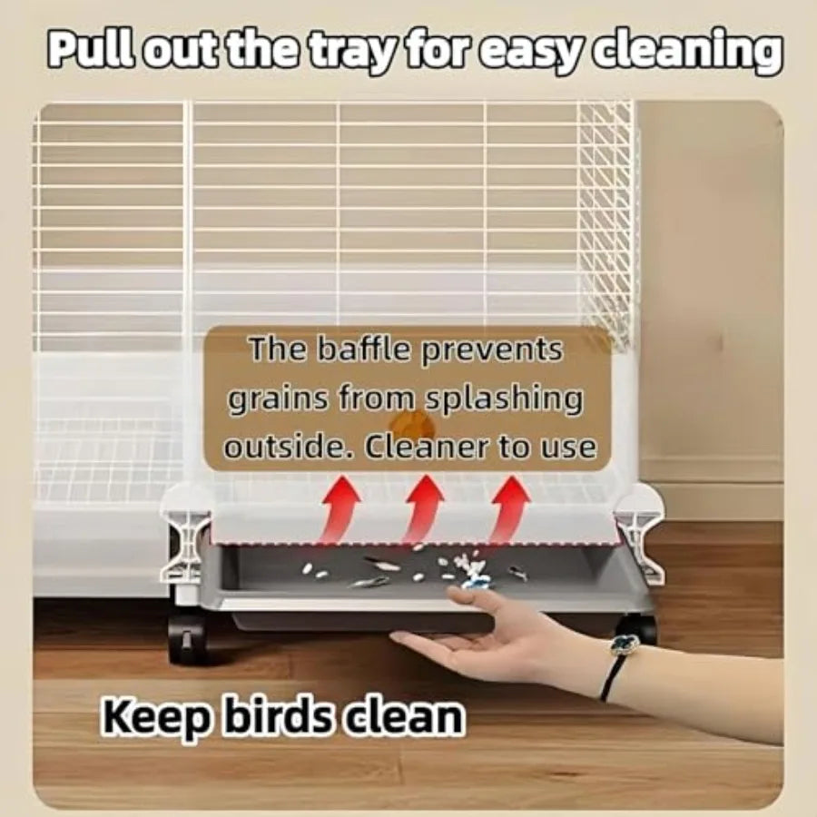 60in Large Flight Bird cage with Wheels
