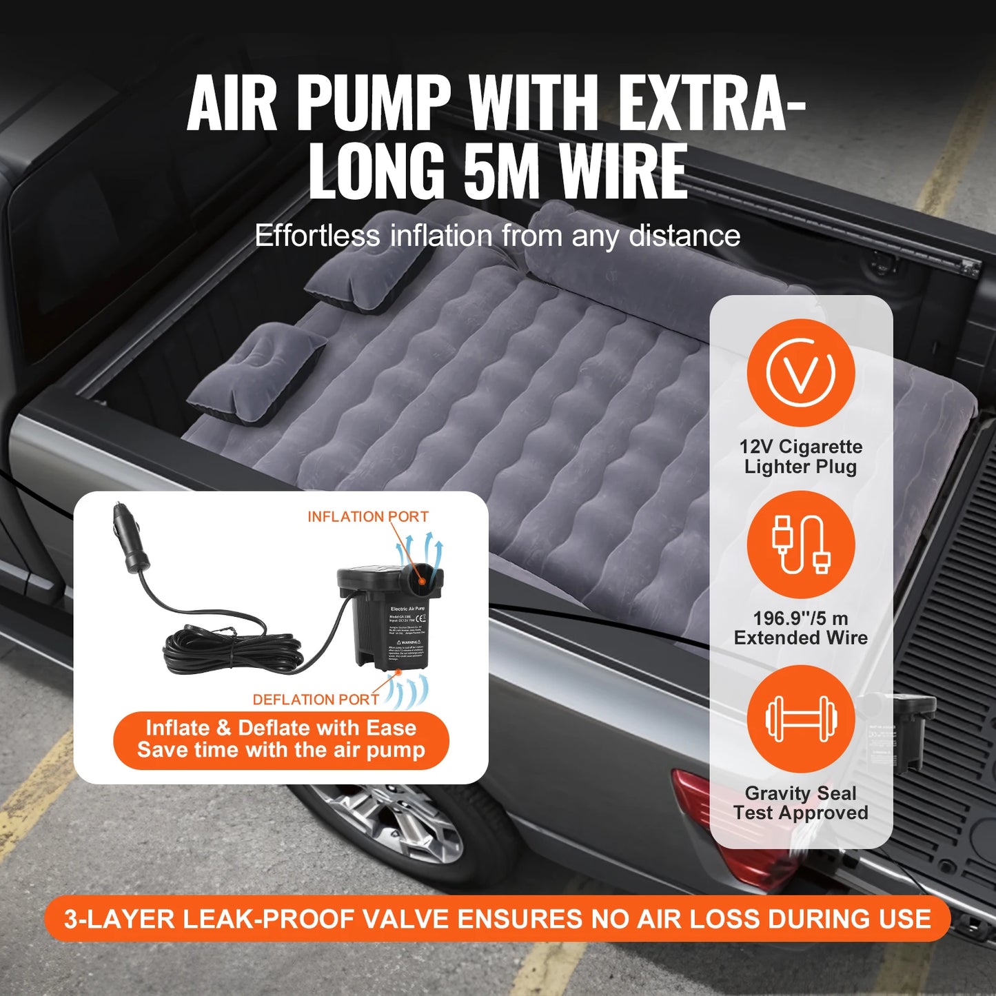 Truck Bed Air Mattress with 12V Air Pump