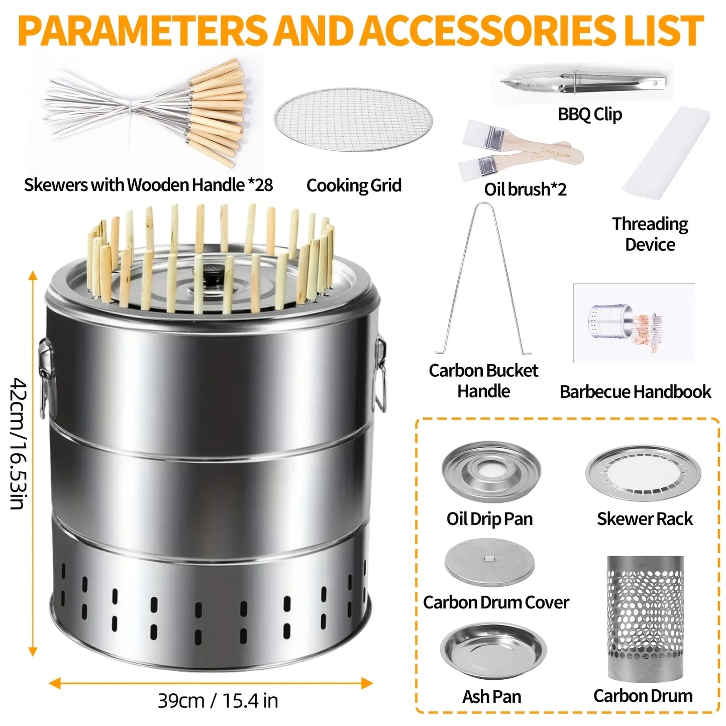 Portable Wood Burning Stove with Chimney Pipe