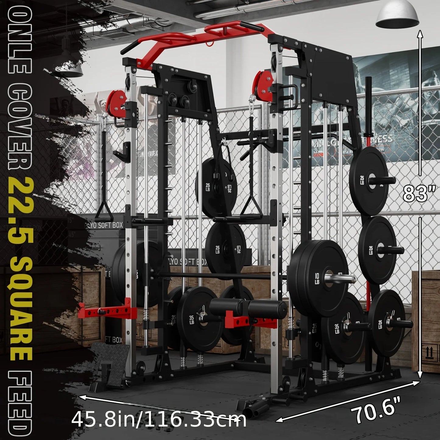 2200lbs Smith Machine Home Gym