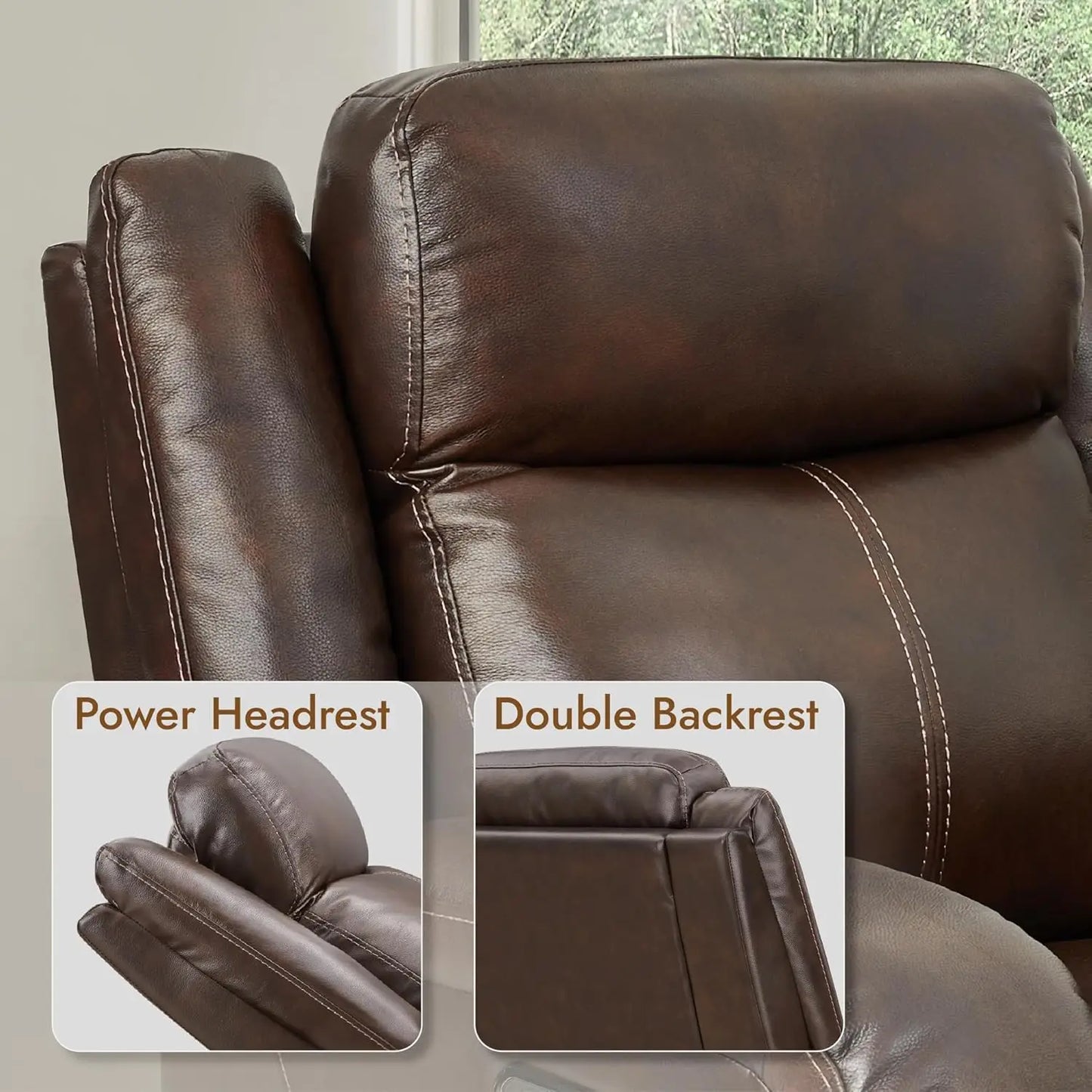 Leather Power Recliner Chair Wall Hugger