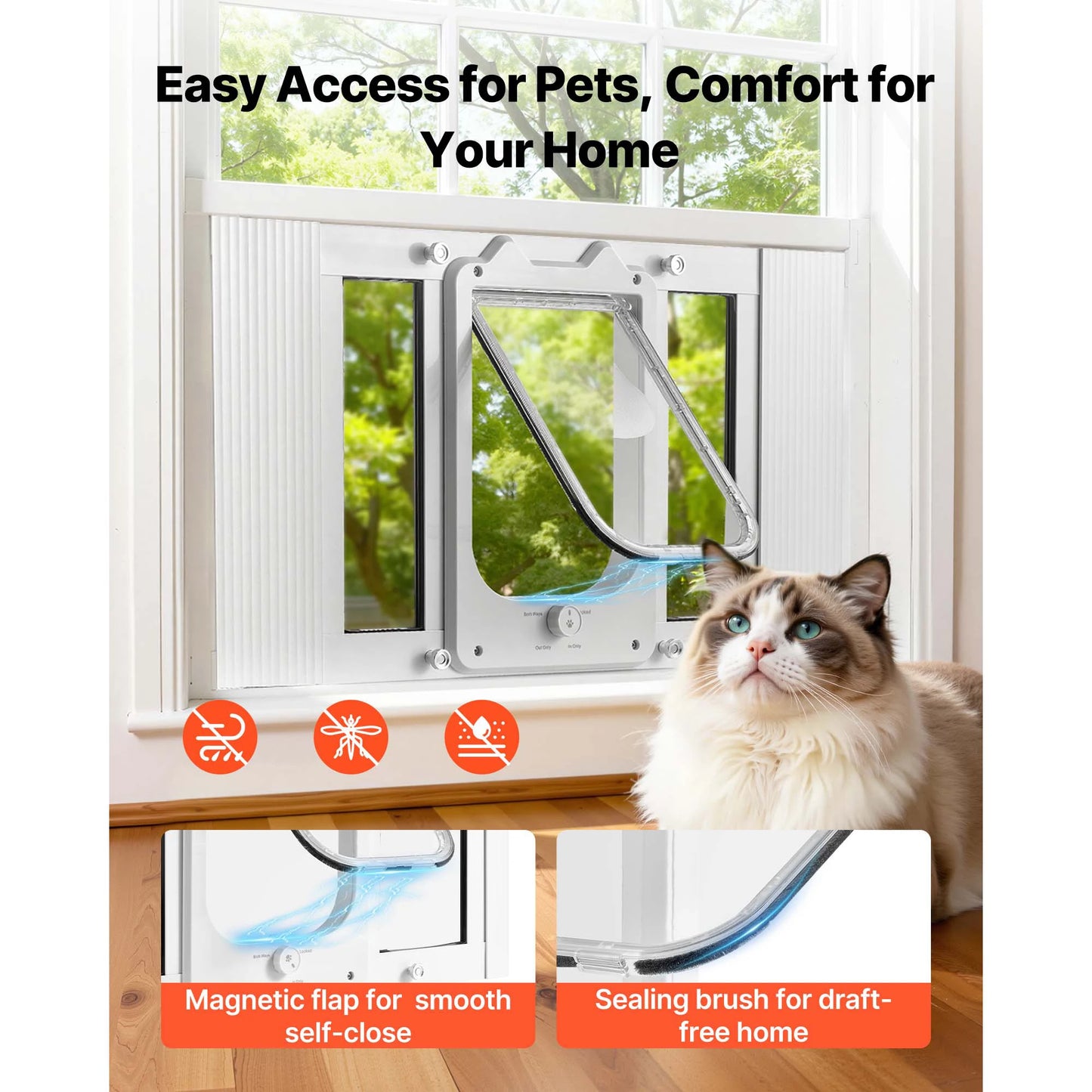 Cat Door for Window Adjustable