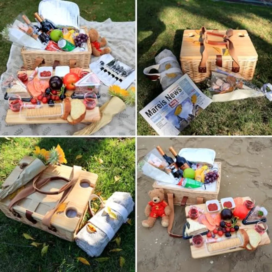 Wicker Picnic Basket for 2