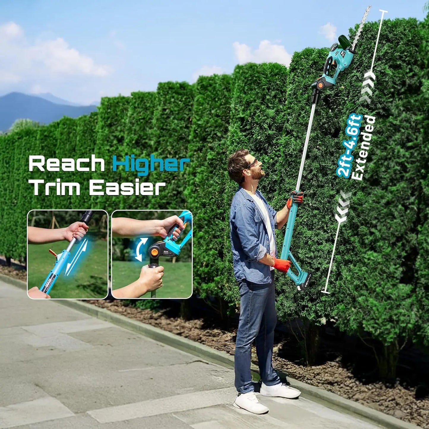 Pole Hedge Trimmer Cordless