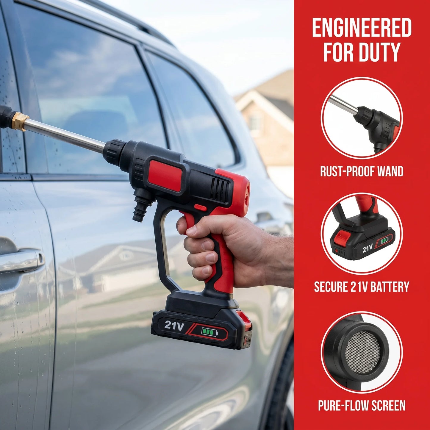 Portable Battery Power Washer 1500W