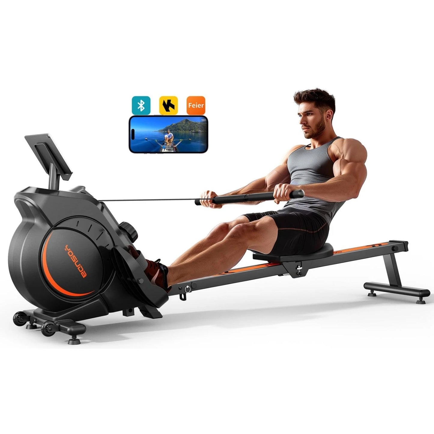 Magnetic Rowing Machine  Use with Bluetooth, App