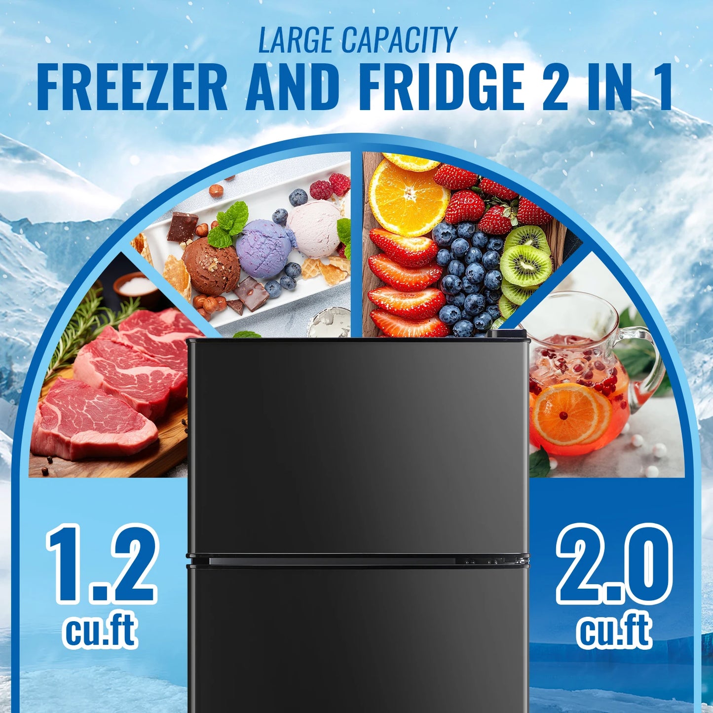 Mini Refrigerator with Top Freezer