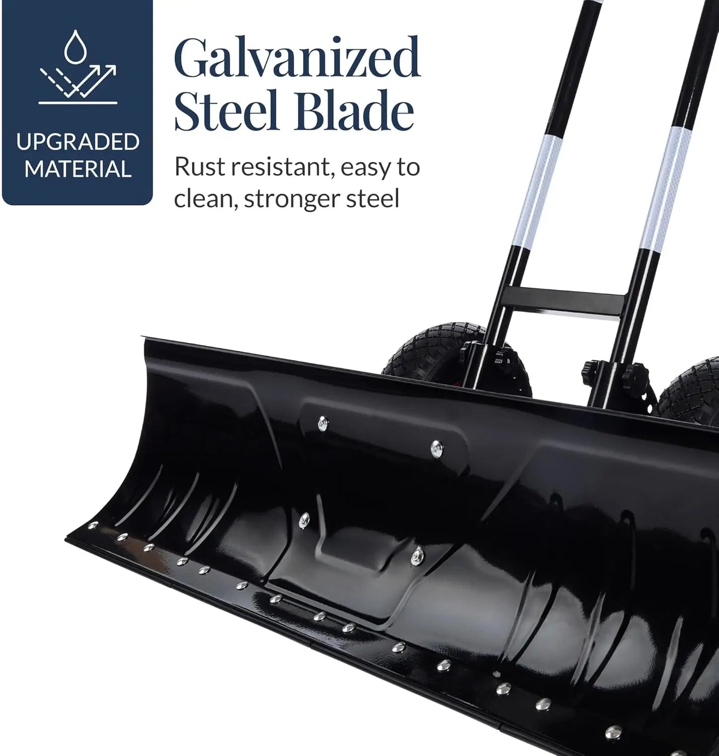 2-Wheel Snow Pusher 36in Galvanized Blade