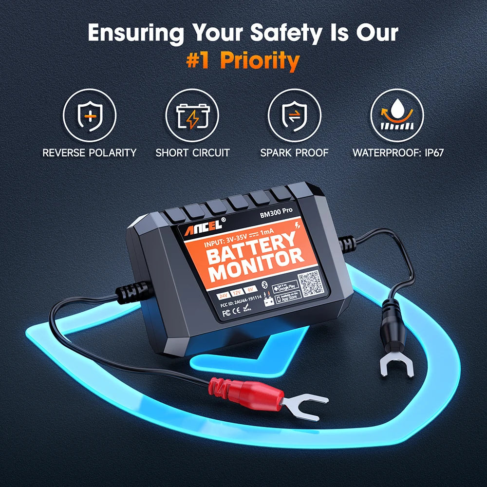 6V 12V 24V Bluetooth Battery Monitor/Charging System