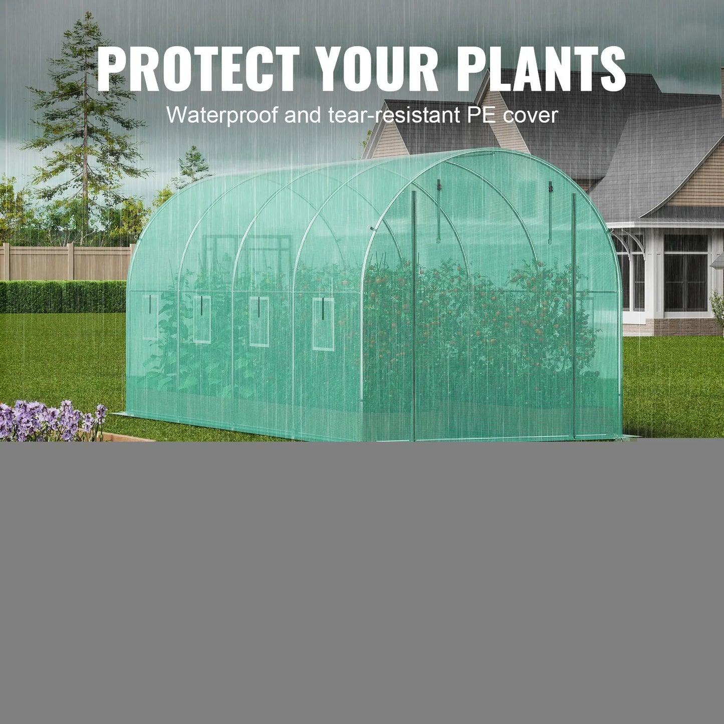 Walk-in Tunnel Greenhouse 14.6x6.36x6.3ft