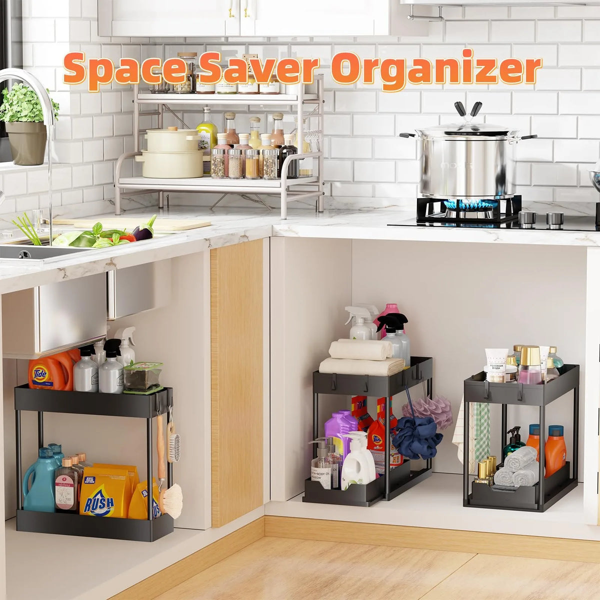 Under Sink Organizer 2 Tier Pull Out