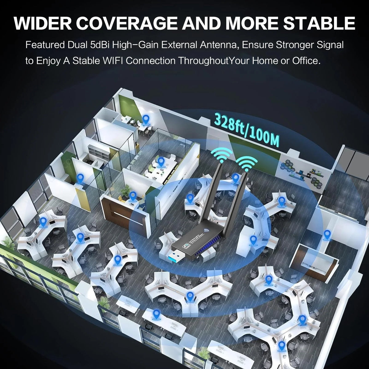 1300Mbps USB 3 0 WiFi Adapter