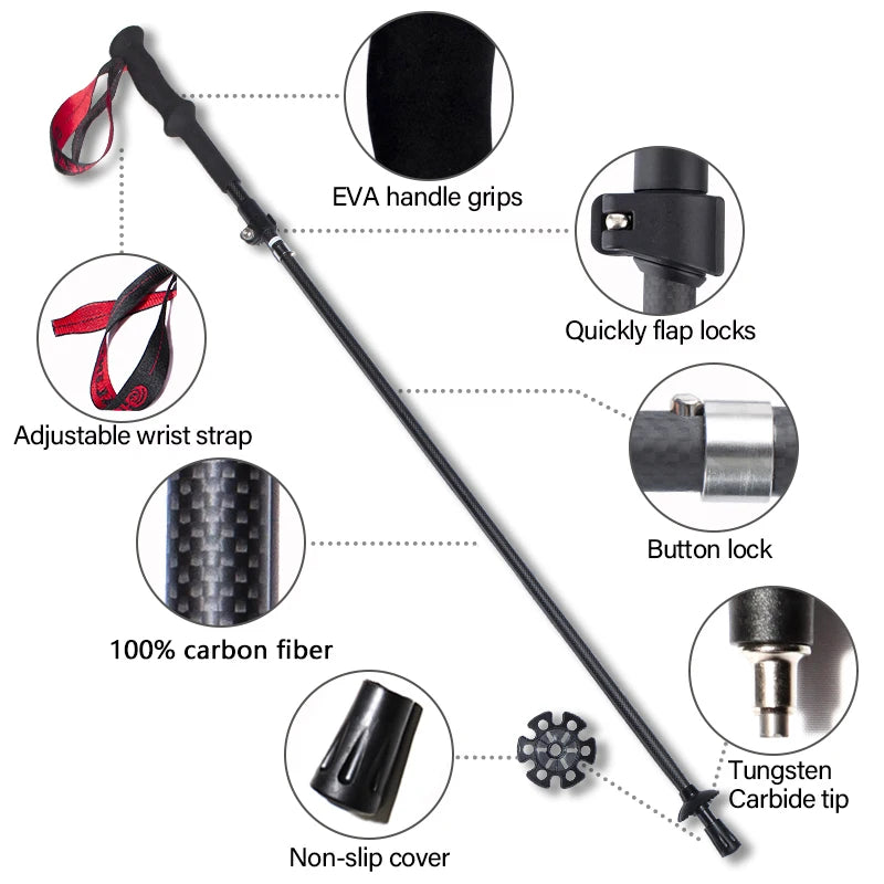 Ultralight Carbon Fiber Trekking Poles
