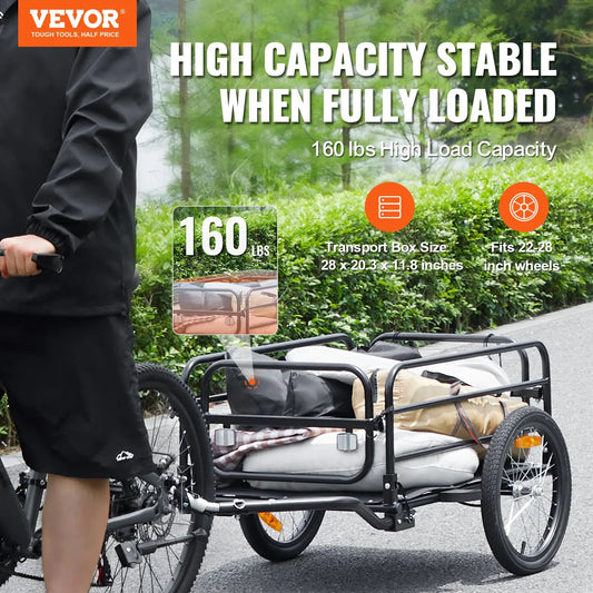 Bike Cargo Trailer, 160 Lbs Load Capacity