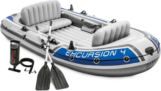 Inflatable Boat: Includes Oars and Pump