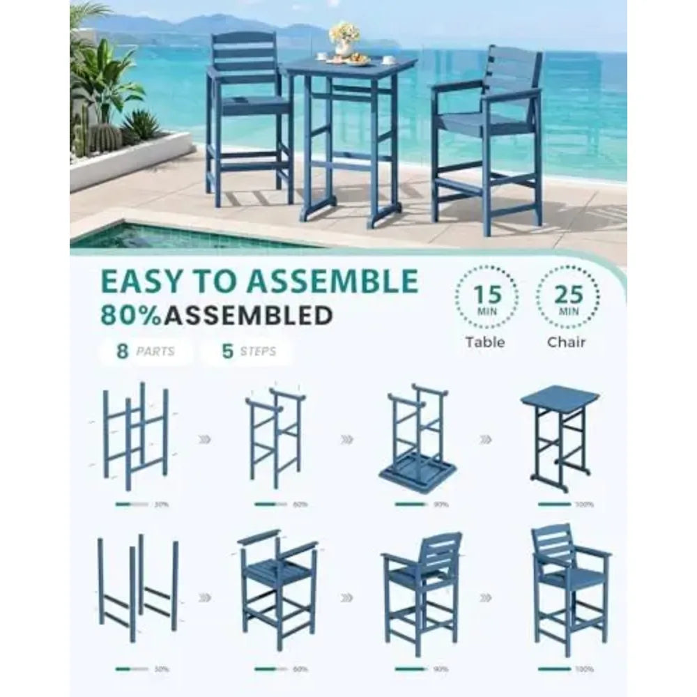 Adirondack Chairs and Bar Table Set