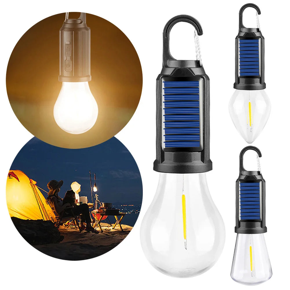 Solar Powered LED Camping Lamp with Hook