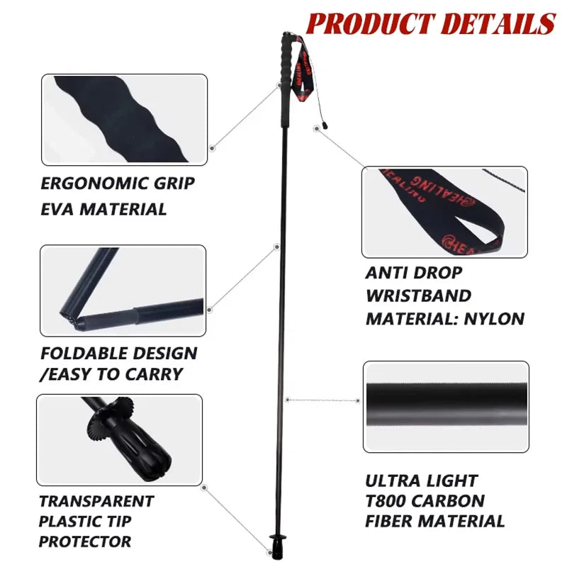 110g Ultra-Light Foldable Carbon Fiber Trekking Poles